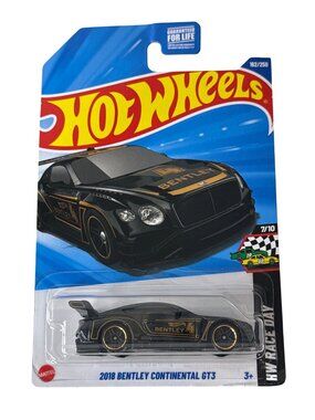 Hot Wheels Bentley Continental GT3 Black Gold HW Race Day 7/10